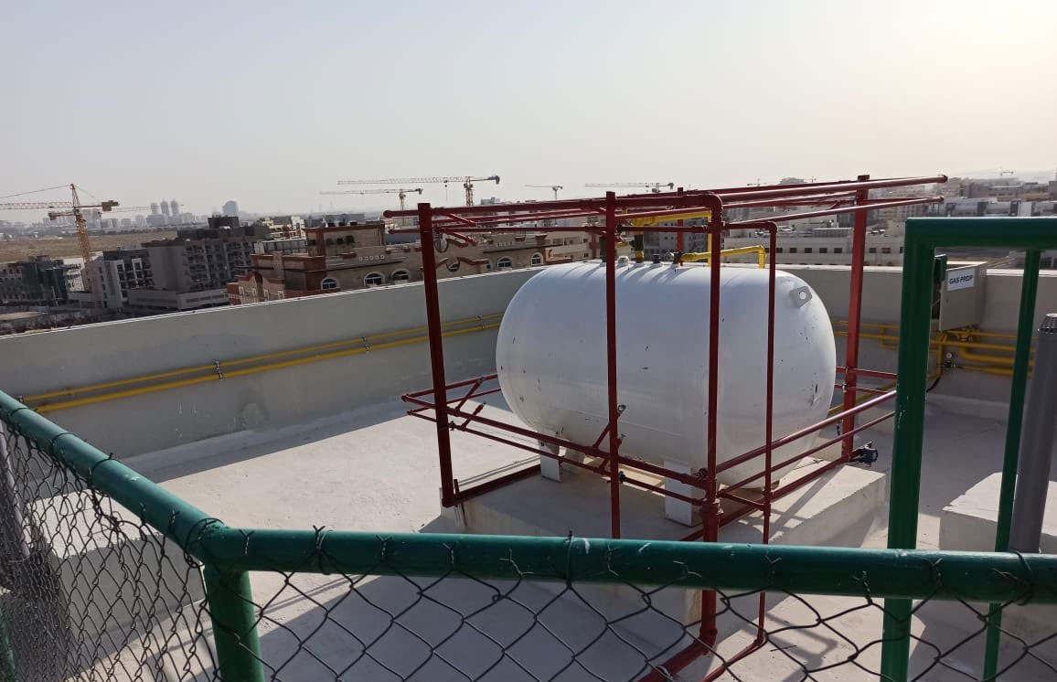 Rooftop LPG tank installation
